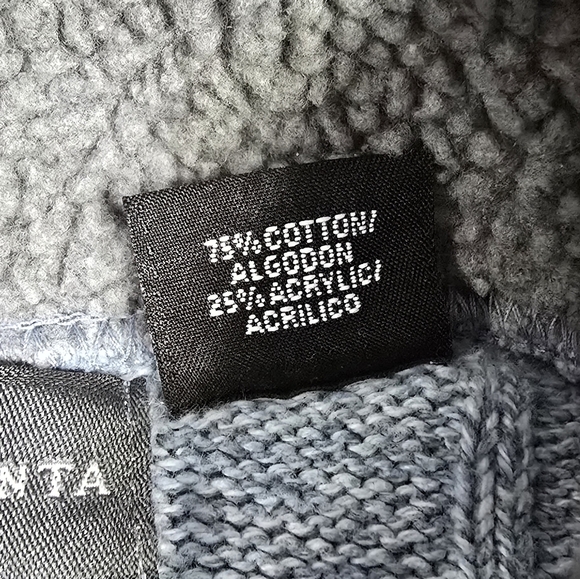 Oscar De LA Renta | Textured Stripe Waffle Knit Mock Neck Sherpa Collar Pullover - Picture 2 of 15